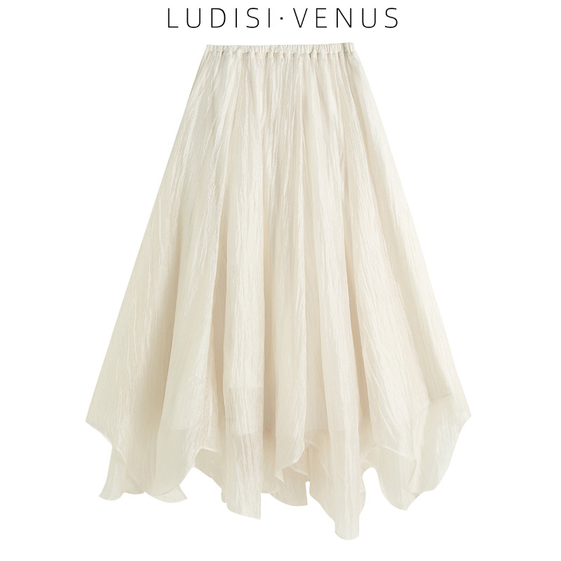 DISCOUNT WOMENS SKIRT SUMMER 2024 NEW SMALL LONG SKIRT A-LINE MESH