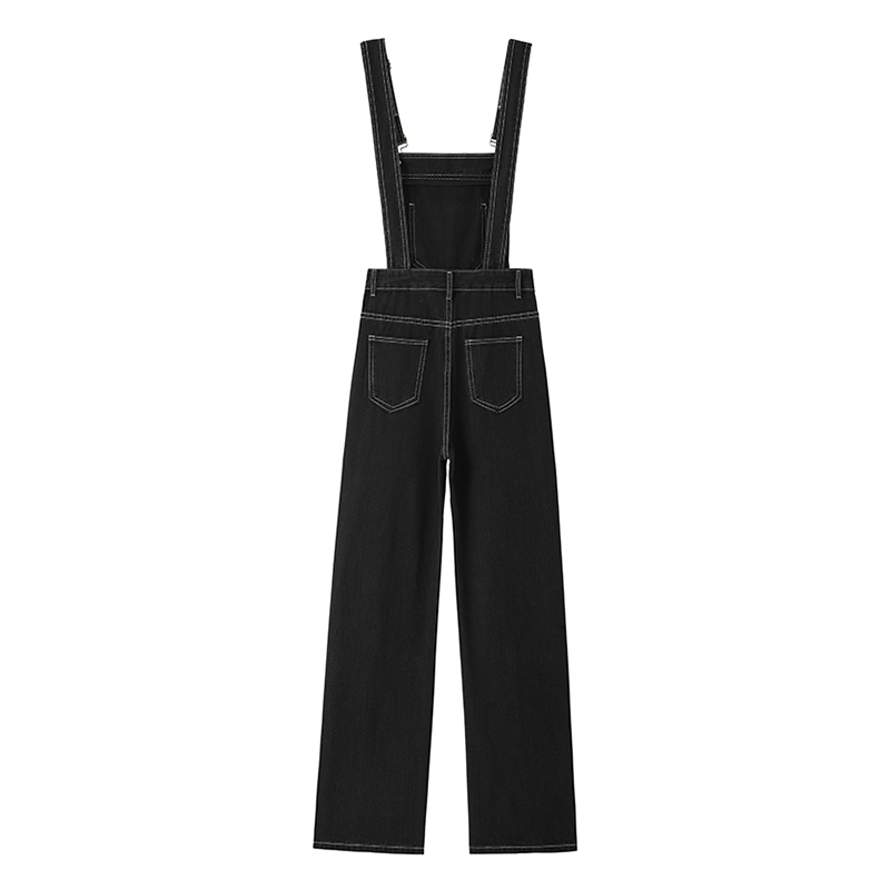 BRANDED DISCOUNT HIGH WAIST DENIM BIB WOMENS SMALL MAN KOREAN STRAIGHT WIDE-LEG JUMPSUIT