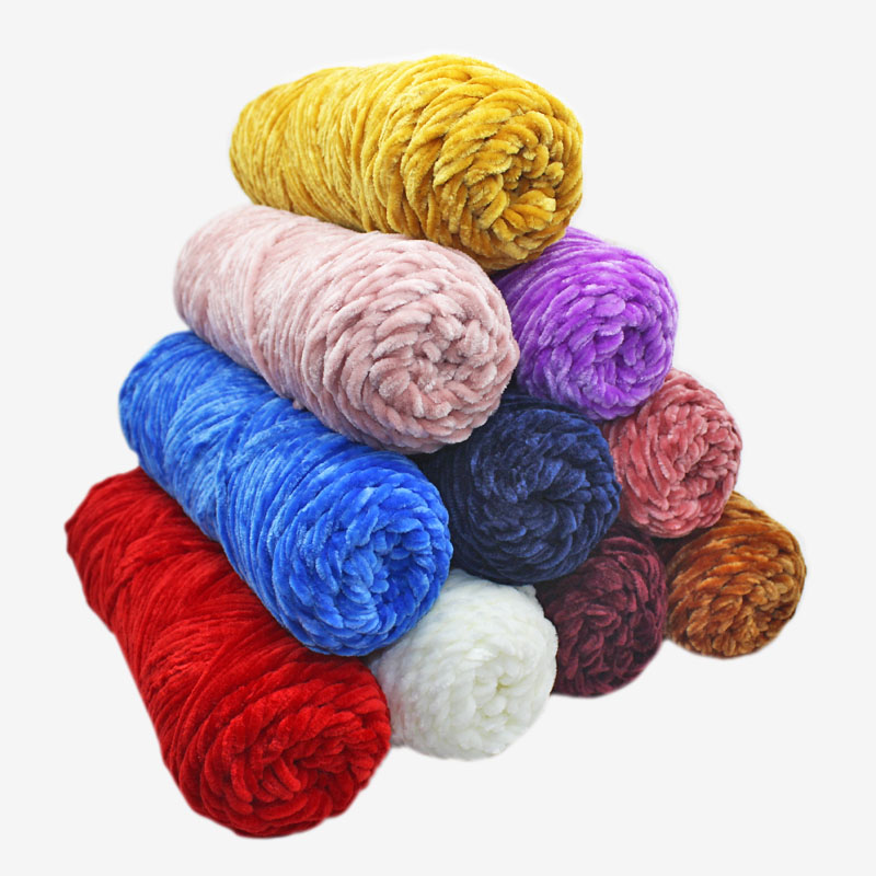 CHENILLE GOLD VELVET HANDMADE DIY KNITTED SCARF SLIPPERS VIOLENT BEAR CROCHET HOOK SLIPPERS SHOE THREAD