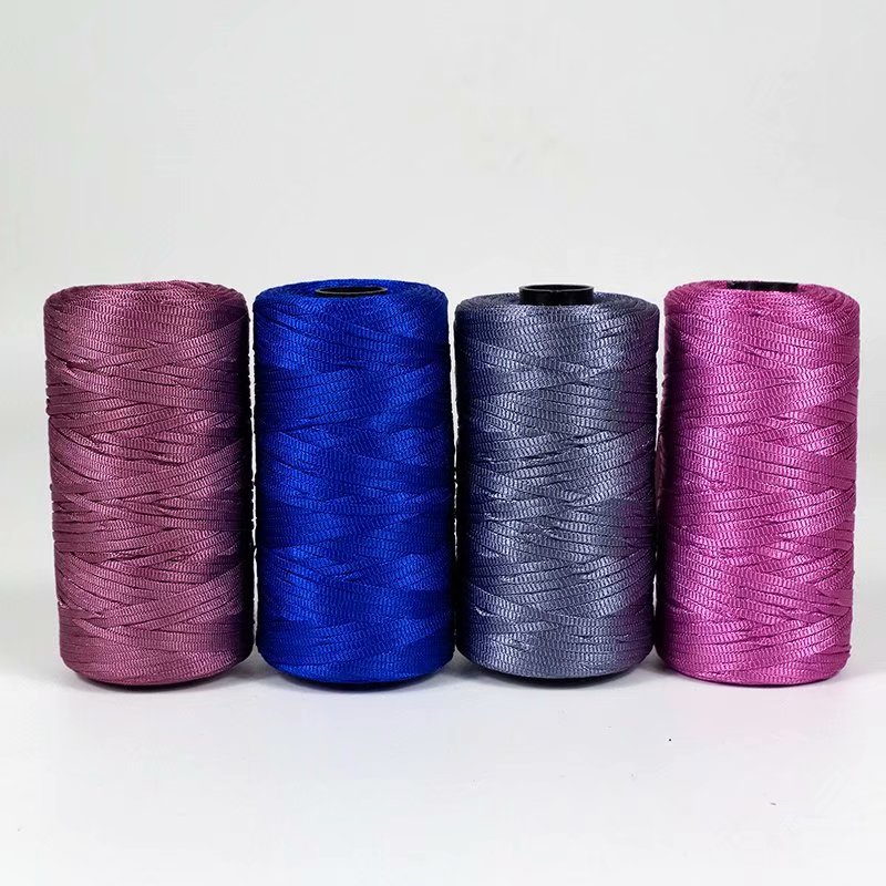 FLAT BELT LINE ICE SILK LINE HAND-WOVEN SUMMER HAT BRIGHT SILK LINE HOOK SHOE LINE HOOK BAG BAG LINE SLIPPER LINE SUMMER HAT