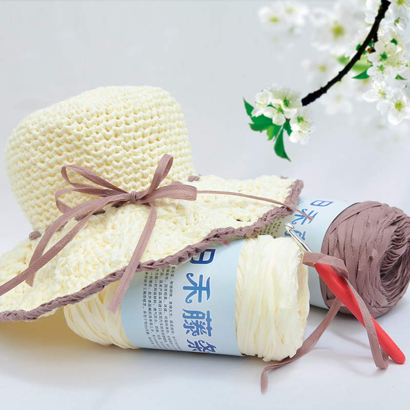 RIHE RATTAN THREAD HAND-WOVEN DIY MATERIAL SUMMER SUNHAT HOOK BAG WRAP RIBBON HOOK HAT THREAD