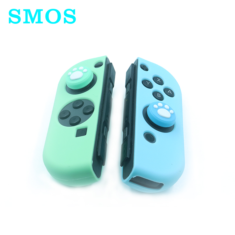 SMOS SWITCH NS ACCESSORIES: JOY-CON LEFT AND RIGHT HANDLE SILICONE CASE ANIMAL CROSSING KEYCAPS