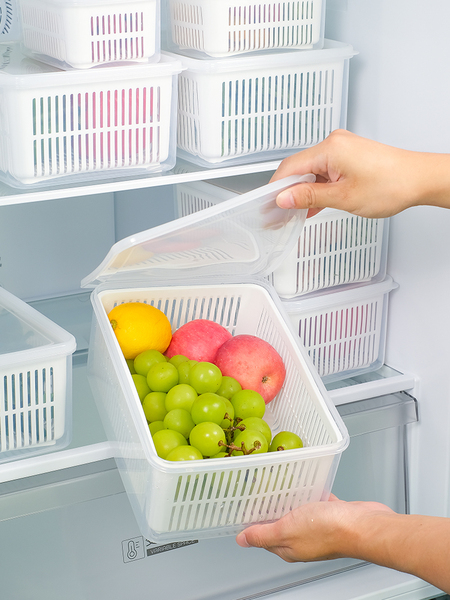 冰箱收纳盒沥水保鲜盒厨房食品级专用冷藏冷冻密封保鲜水果蔬菜盒