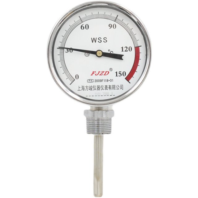 包邮定做双金属温度计WSS-413固定丝扣6分水温表100℃150℃普通型