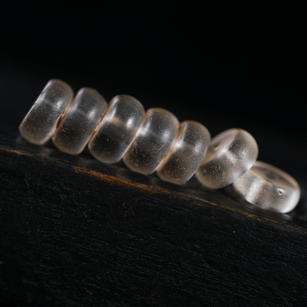 8mm西藏藏式白色琉璃隔片配珠散珠腰珠项链佛珠念珠配饰
