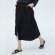Siqin girl spring and summer pure cotton dark gray irregular hem A-line splicing long skirt AICQ002