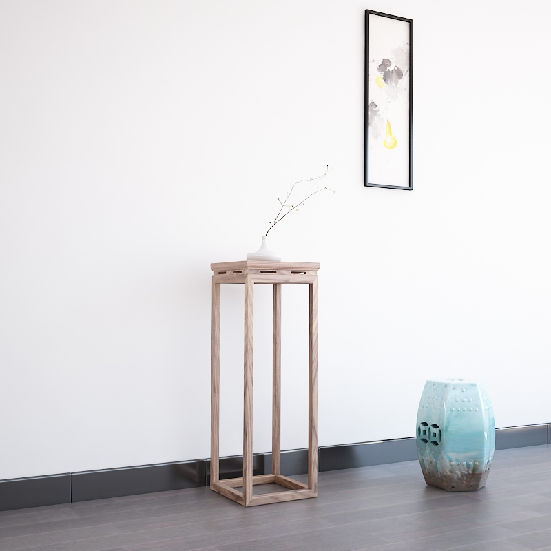 새로운 중국 스타일 단단한 나무 꽃 스탠드 오래된 느릅나무 발코니 골동품 분재 스탠드 화분 스탠드 간단한 바닥 스탠딩 꽃 테이블 선 거실