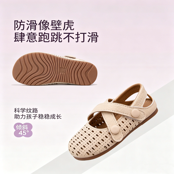 女童凉鞋女款2026新款森系女孩甜美包头凉鞋软底公主鞋时尚小皮鞋 — 4