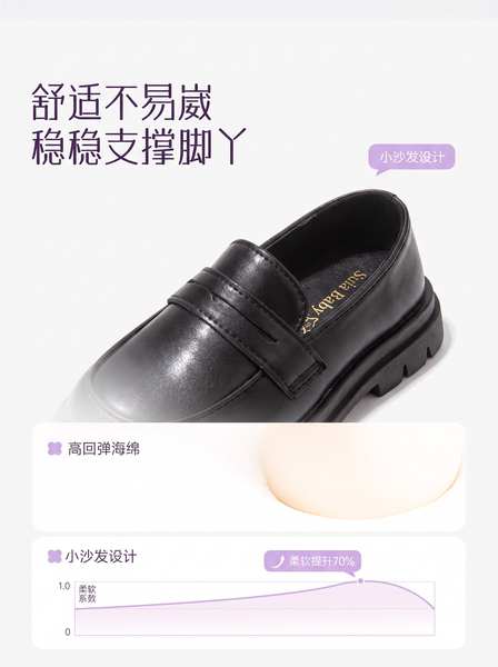男童黑色皮鞋演出鞋儿童2026新款主持人舒适男款久站不累洋气鞋子 — 3