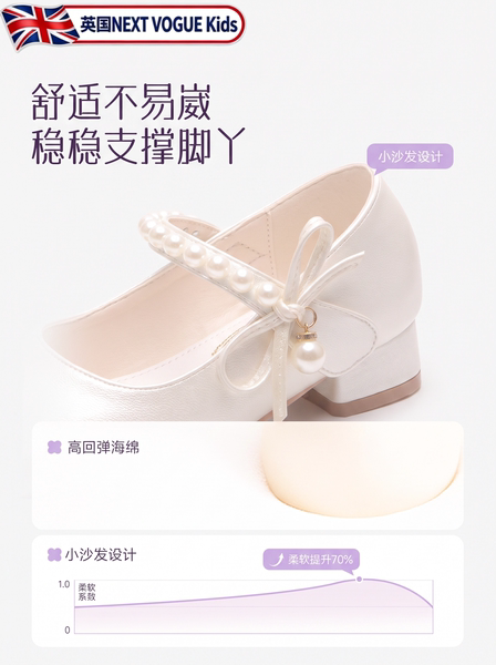 公主鞋女童小高跟配礼服2026新款软底夏季白色软鞋子小女童夏皮鞋 — 5