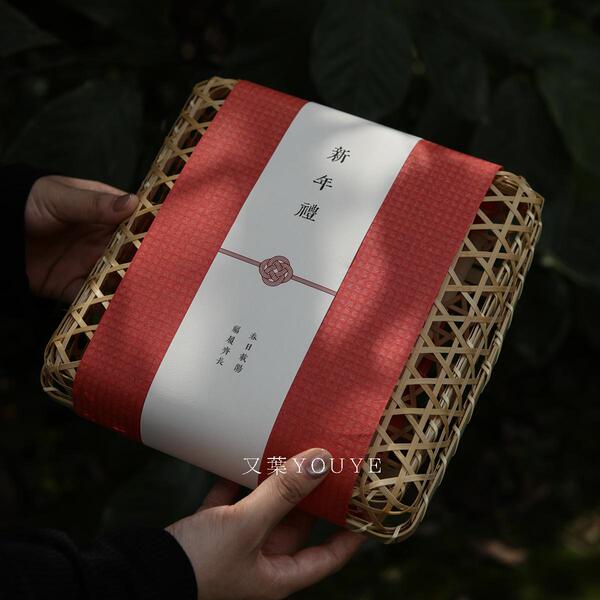 原创纯手工天然竹编工艺中式新年礼盒空盒节日茶叶包装创意伴手礼