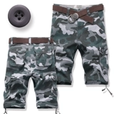 Шорты, хлопковые камуфляжные штаны, ремень, большой размер
