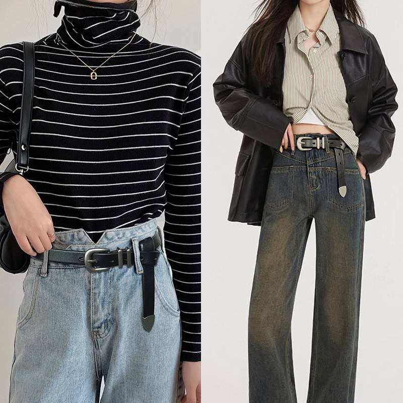 THE FIRST LAYER OF WOMENS BELTS IS VERSATILE SILVER BUCKLES RETRO BELTS JEANS SLACKS AND WOMENS BELTS LOOK THINNER