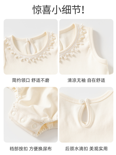 婴儿衣服夏装女宝宝周岁公主包屁裙子百日宴婴幼儿夏季薄款连体衣 — 4
