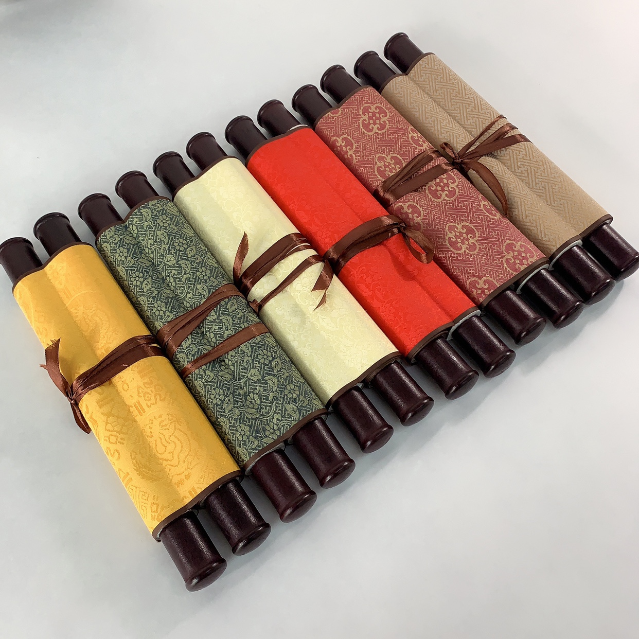 전체 다 마스크 미세하게 장착 된 미니 작은 족자 쌀 종이 스크롤 이동식 브러시 서예 프랑스어 그림 소품 사용자 정의