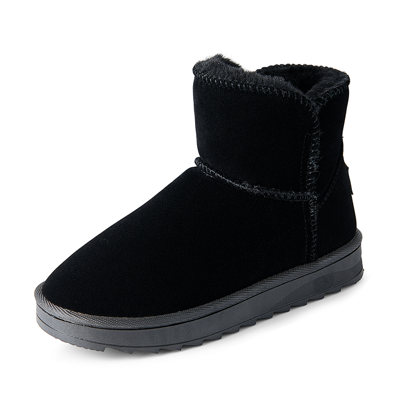 SNOW BOOTS MENS WINTER FUR INTEGRATED VELVET WARM NORTHEAST BIG COTTON SHOES MENS OUTDOOR ANTI-SLIP COLD-RESISTANT BREAD SHOES