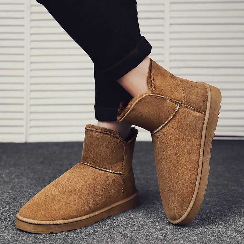 NORTHEAST SNOW BOOTS MENS 2024 NEW WINTER FLEECE THICKENED WARM COTTON BOOTS TRENDY VERSATILE COUPLE BREAD SHOES MEN