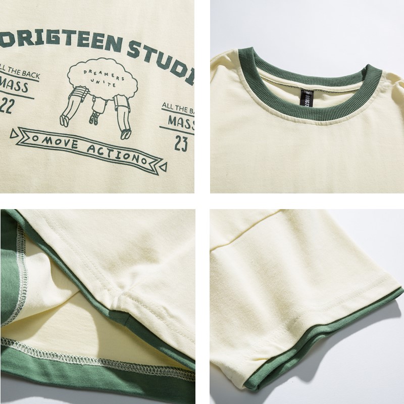 [LOOKING FOR HUMANS] SIGNALS FOR ASSEMBLING SUMMER ORIGINAL CARTOON PRINT FAKE TWO LOOSE COUPLES