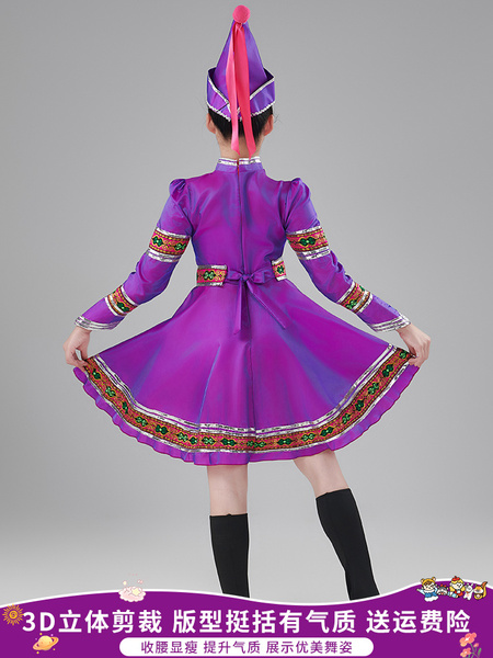 蒙古族儿童演出服女童蒙古舞蹈服装幼儿民族服饰蒙族蒙古袍表演夏 — 4