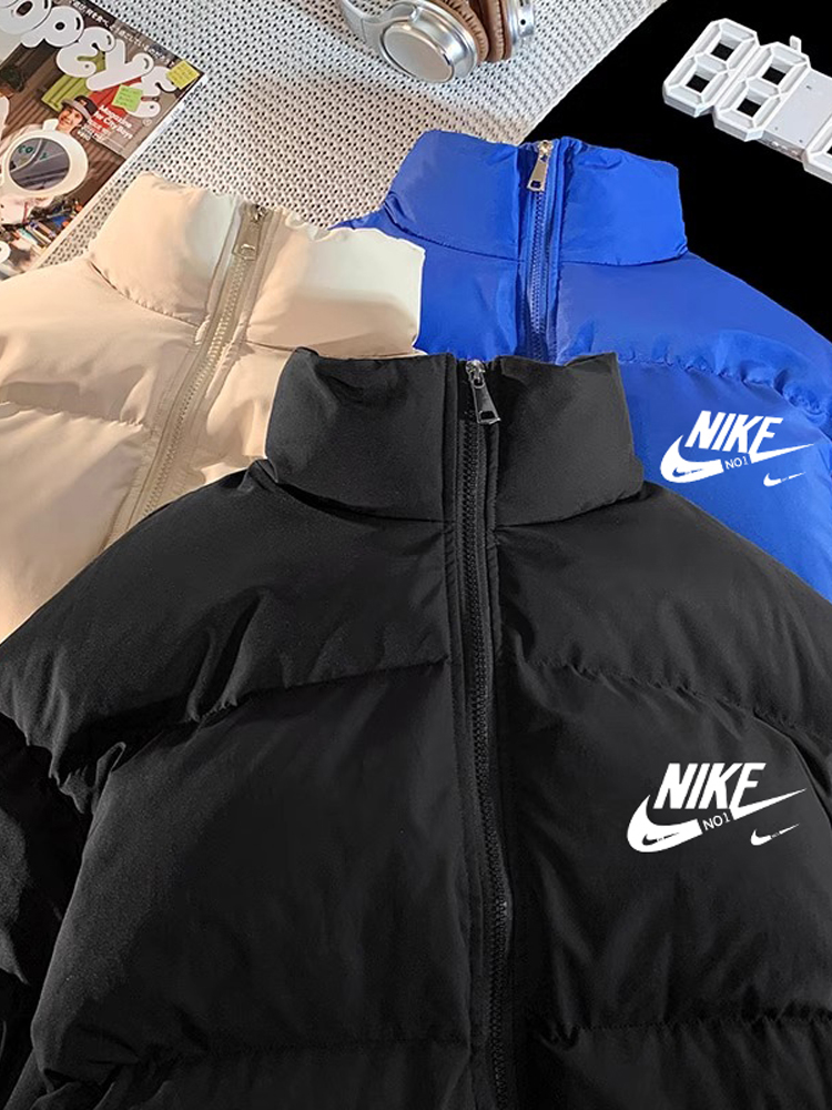 BRAND FOREIGN TRADE COUNTER CLEARANCE TREND WINTER THICKENED DOWN JACKET COUPLE STAND-UP COLLAR WINDPROOF WARM COTTON CLOTHING