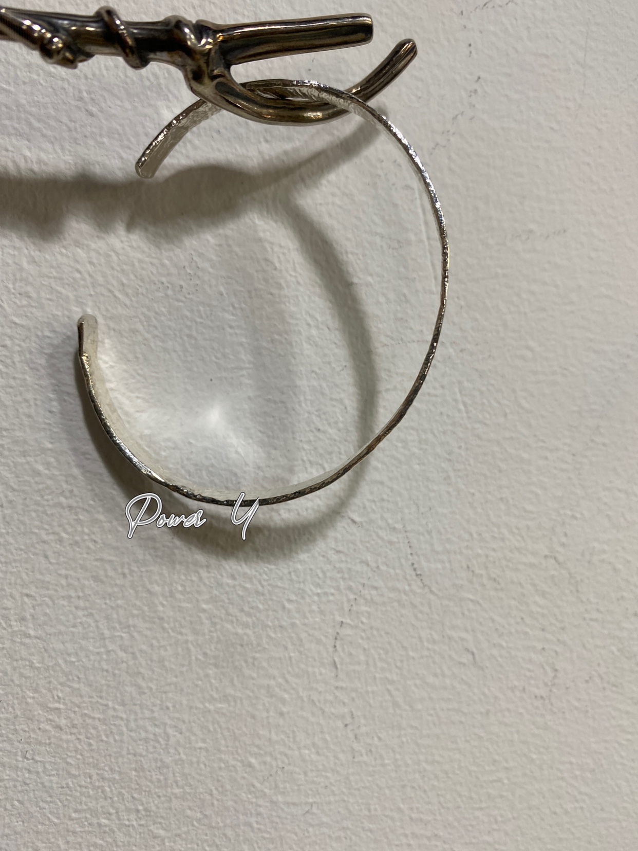 POWER Y|SEOUL SILVER|  BARK TEXTURE OPEN BRACELET