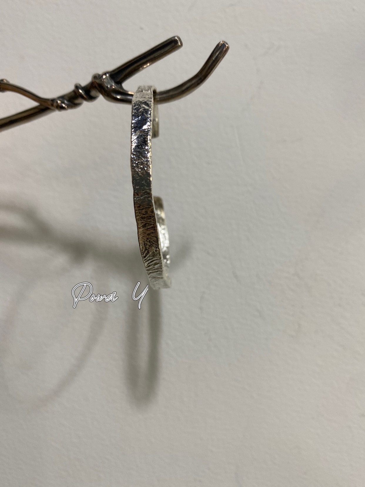POWER Y|SEOUL SILVER|  BARK TEXTURE OPEN BRACELET