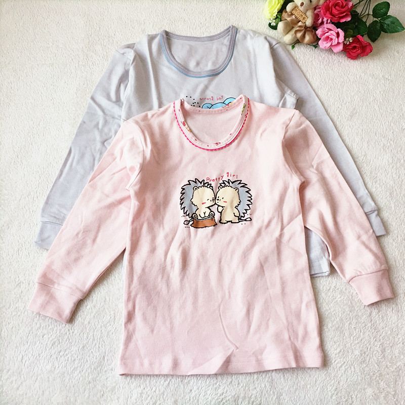 ORIGINAL COTTON MIDDLE AND LARGE CHILDRENS CARTOON UNDERWEAR SET BOYS AND GIRLS COTTON WOOL AUTUMN CLOTHES AUTUMN PANTS AUTUMN AND WINTER SHIRTS AND PANTS