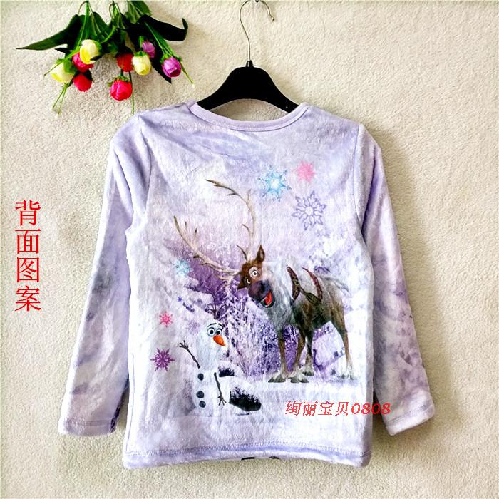 JAPANESE NEW CHILDRENS FLANNEL LOUNGEWEAR SET GIRLS FROZEN CARTOON PAJAMAS WARM CASUAL WEAR