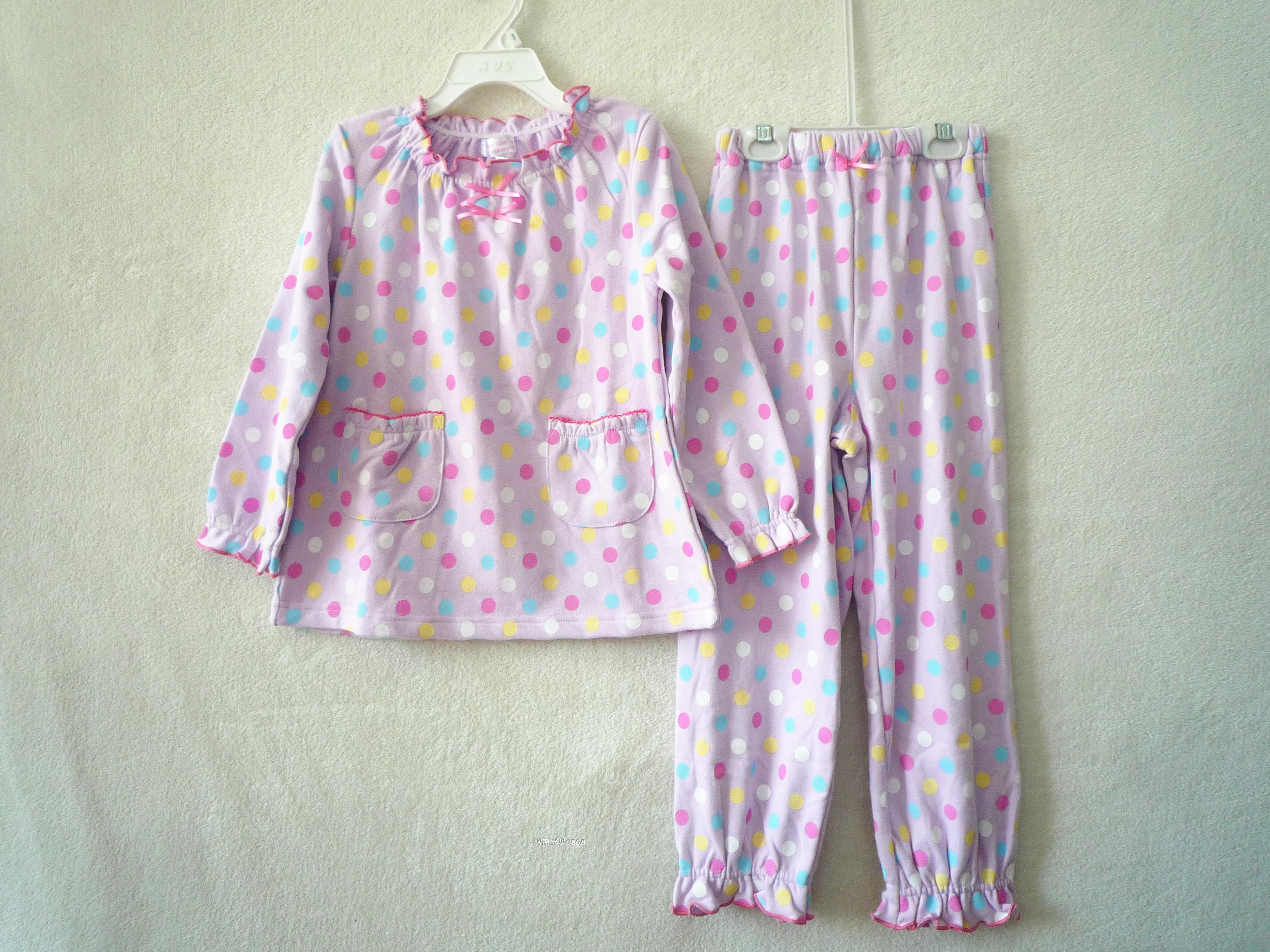 ORIGINAL SINGLE AUTUMN AND WINTER NEW CHILDRENS PAJAMAS GIRLS TOWEL MATERIAL HOME WEAR SET COTTON WARM CASUAL AIR-CONDITIONED CLOTHES