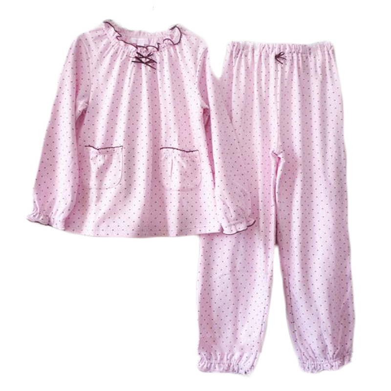 ORIGINAL SINGLE AUTUMN AND WINTER NEW CHILDRENS PAJAMAS GIRLS TOWEL MATERIAL HOME WEAR SET COTTON WARM CASUAL AIR-CONDITIONED CLOTHES