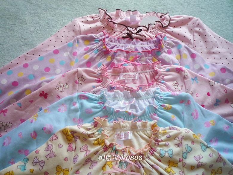 ORIGINAL SINGLE AUTUMN AND WINTER NEW CHILDRENS PAJAMAS GIRLS TOWEL MATERIAL HOME WEAR SET COTTON WARM CASUAL AIR-CONDITIONED CLOTHES