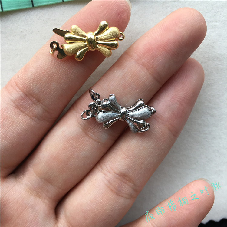 COPPER GOLD-PLATED FANCY SINGLE AND DOUBLE-BREASTED BOW BUCKLES PLUG AND PULL BUCKLES DIY HANDMADE JEWELRY MATERIAL ACCESSORIES