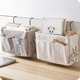 Thickened canvas dormitory fabric hanging blue bedside placing mobile phone debris storage box top and bottom laying rack storage hanging bag
