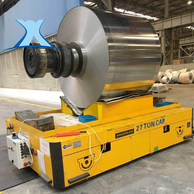 Automatic handling trolley Electric track flat car traction flatbed trailer workshop large cargo transport vehicle