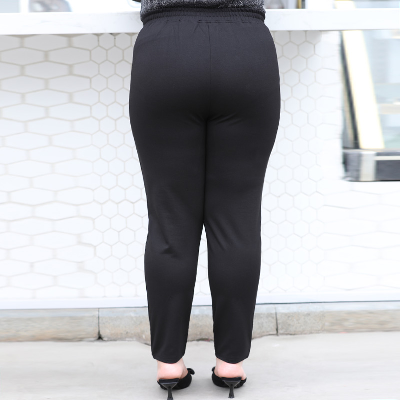 AUTUMN OVERSIZED VELVET THICKENED LEGGINGS FAT MM LOOSE 200 POUND MIDDLE-AGED MOM CASUAL SMALL FEET LONG PANTS
