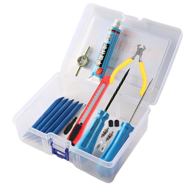 Electric car vacuum tire repair tool minimally invasive vulcanized tire repair strip tool set electric motorcycle car glue nail