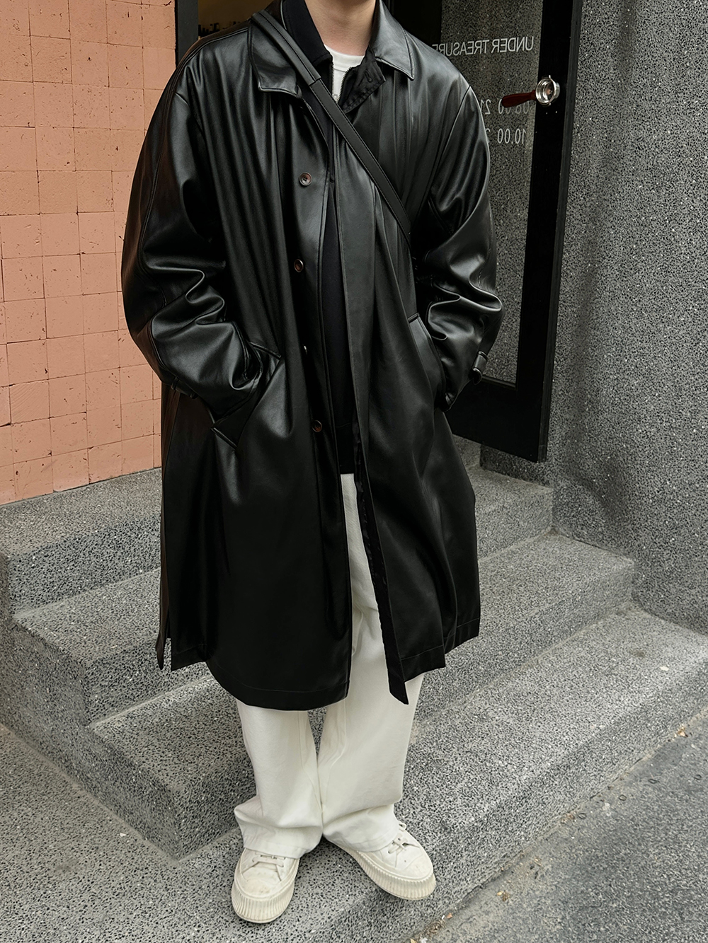 HIPHOP AMERICAN MOTORCYCLE LEATHER JACKET MENS SPRING AUTUMN AND WINTER HANDSOME WINDBREAKER MID-LENGTH HIGH STREET FASHION BRAND 2024 NEW STYLE