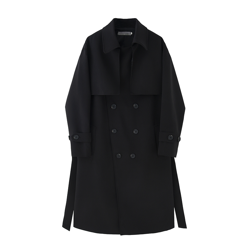 KOREAN TRENCH COAT MENS CASUAL JACKET SPRING AND AUTUMN TIDE BRAND HANDSOME HIGH-END DESIGN BRITISH COUPLE COAT MID-LENGTH