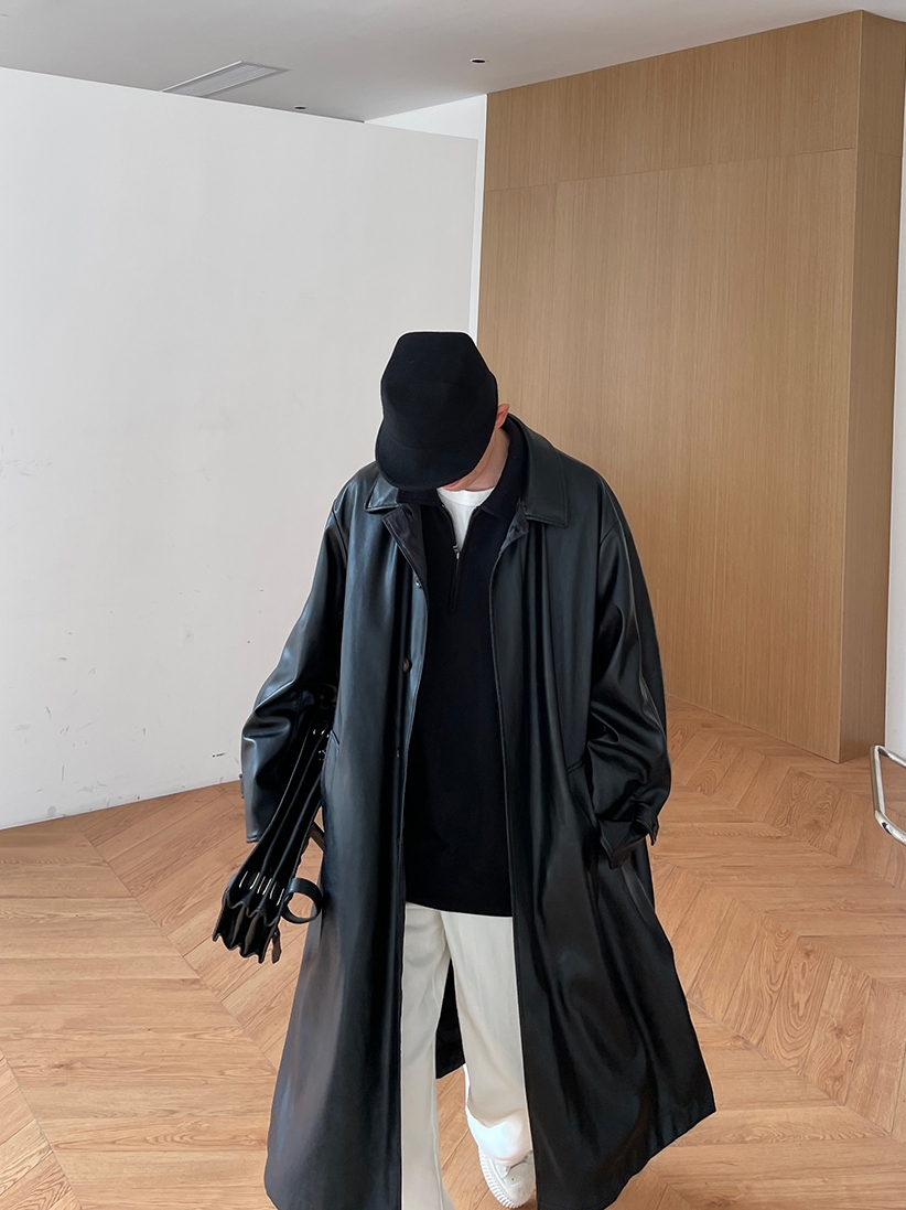 HIPHOP AMERICAN MOTORCYCLE LEATHER JACKET MENS SPRING AUTUMN AND WINTER HANDSOME WINDBREAKER MID-LENGTH HIGH STREET FASHION BRAND 2024 NEW STYLE