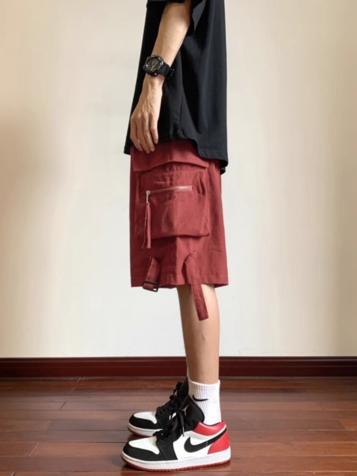 CARGO SHORTS MENS SUMMER 2024 NEW AMERICAN RETRO FASHION BRAND LOOSE WIDE-LEG STRAIGHT-LEG CASUAL FIVE-POINT PANTS