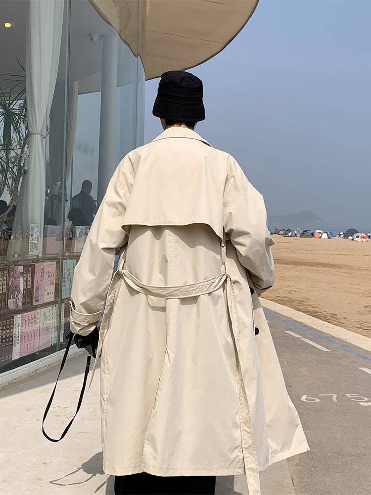 JAPANESE CITYBOY WINDBREAKER JACKET MENS SPRING AND AUTUMN MID-LENGTH RUSSIAN COAT HIGH-END SENSE HANDSOME 2022 NEW