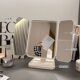 Dormitory LED desktop desktop makeup mirror storage box shell three-sided folding dressing mirror mirror fairy enlargement and replenishing light