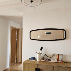 Декоративные зеркала mingbo法式复古风餐厅横挂镜客厅装饰镜壁挂实木框中古梳妆镜镜子