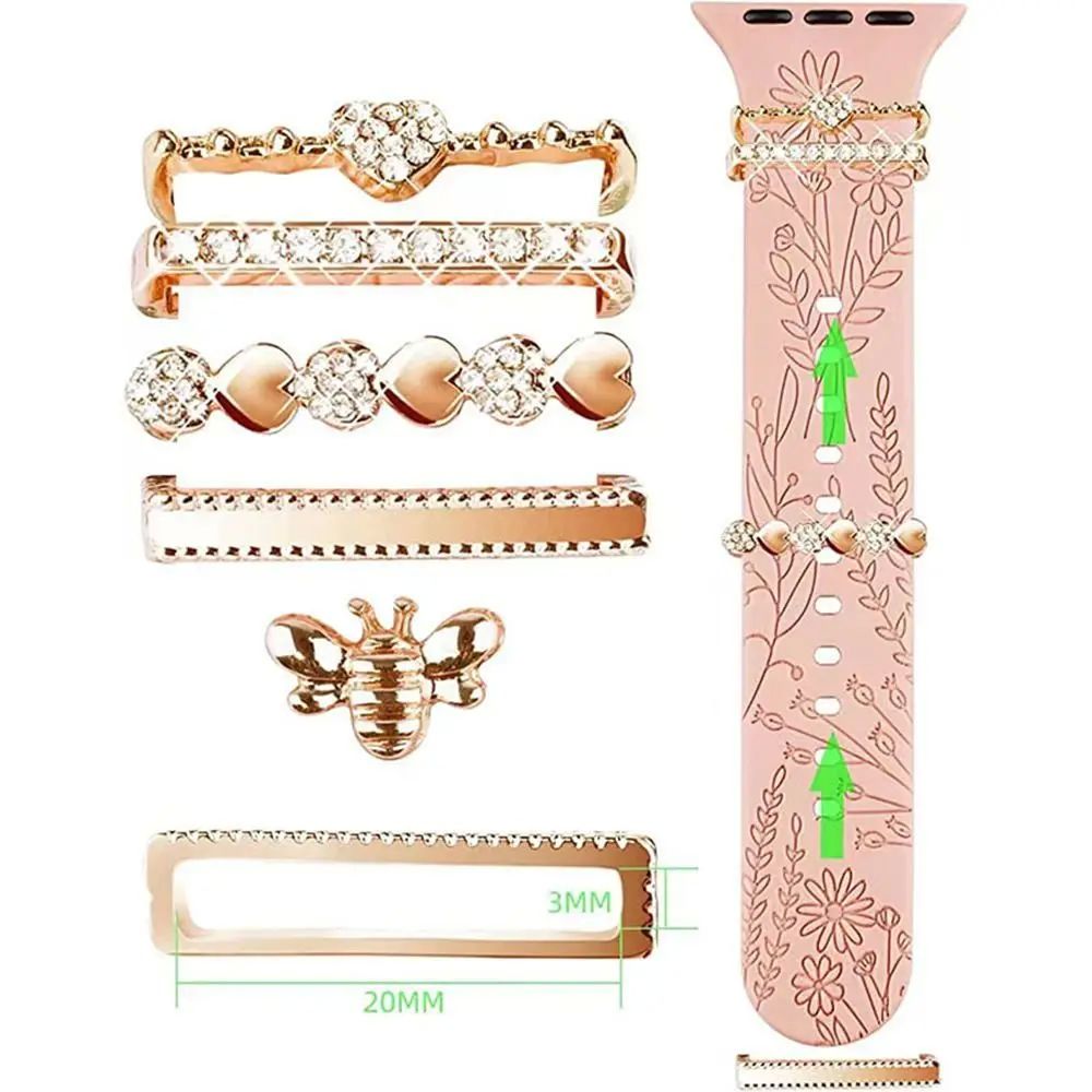 SHINY METAL CHARMS WATCH BAND DECORATIVE RING FOR APPLE DIAM