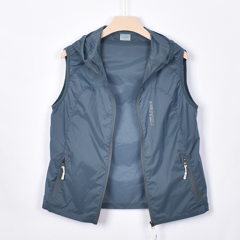 NEW MENS ULTRA-THIN BREATHABLE VEST FOR SUMMER QUICK-DRYING HOODED BONNET SUN PROTECTION CARDIGAN FOR OUTDOOR SPORTS FASHION AND SHOULDERS