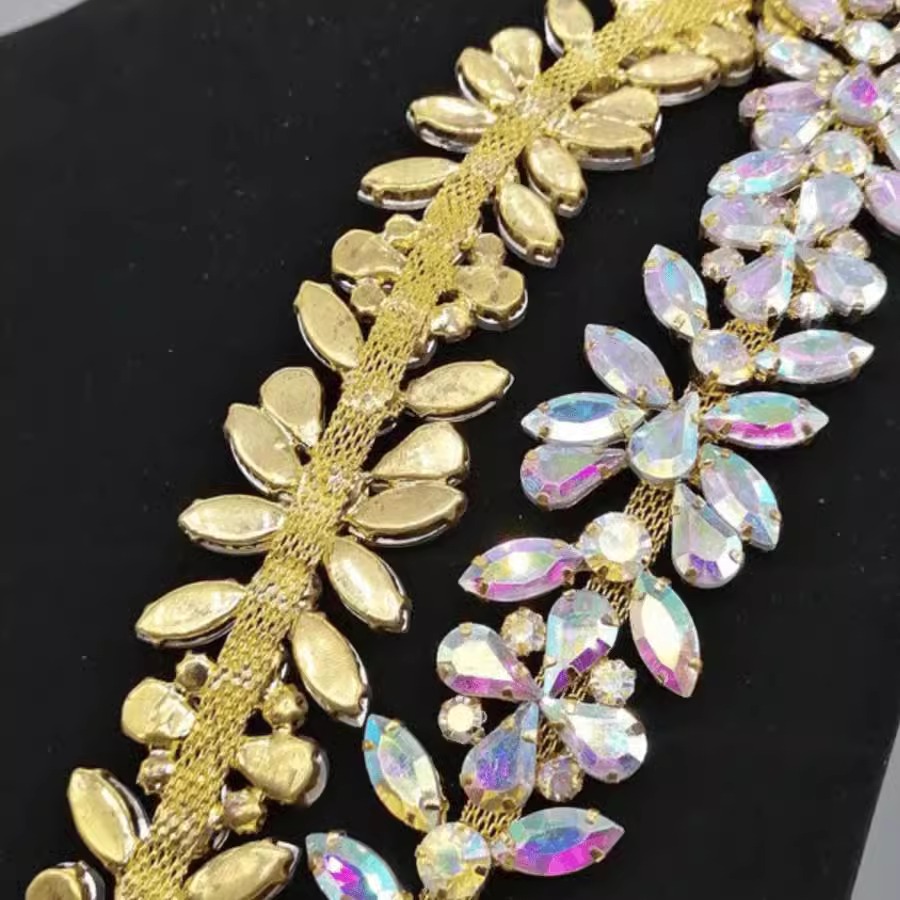 DIY FANCY RHINESTONES HAND-SEWN RHINESTONE CHAINS COLLARS EPAULETTES WAIST ACCESSORIES MARQUISE GRAB CHAINS CLOTHING ACCESSORIES ACCESSORIES