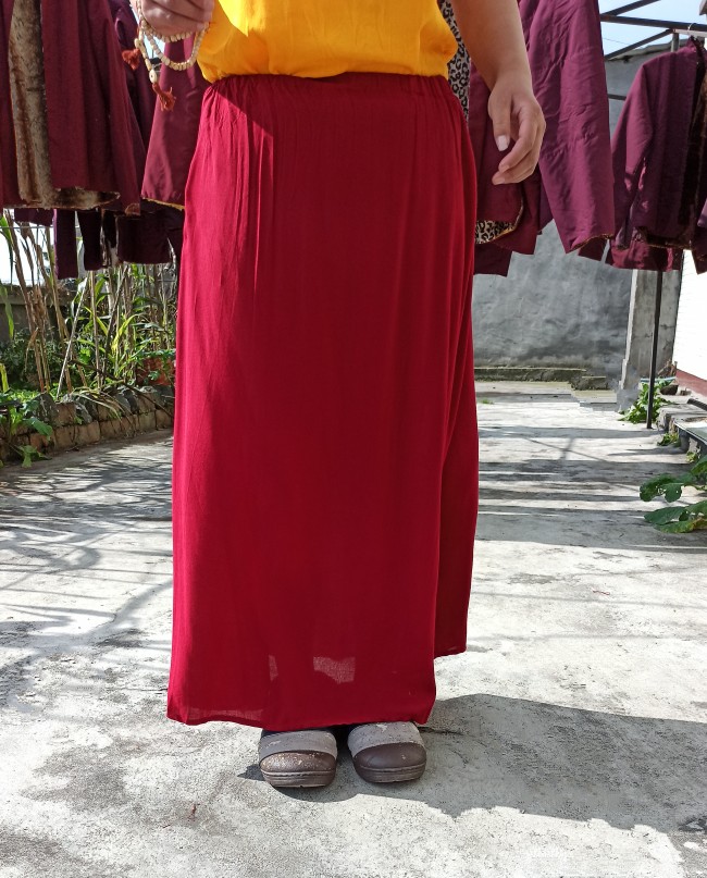 MONK SKIRT COTTON TIBETAN MONK ROBE INNER SKIRT MONK CLOTHES MONK CLOTHES WINE RED AND YELLOW MONK CLOTHES MEN AND WOMEN IN ALL SEASONS
