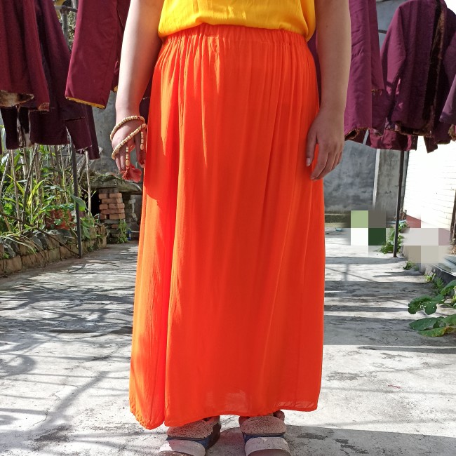 MONK SKIRT COTTON TIBETAN MONK ROBE INNER SKIRT MONK CLOTHES MONK CLOTHES WINE RED AND YELLOW MONK CLOTHES MEN AND WOMEN IN ALL SEASONS