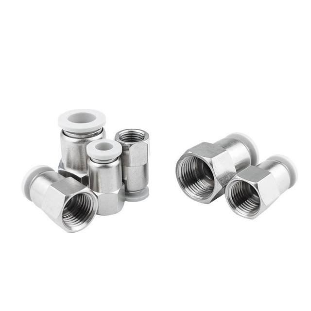 White quick plug connector pneumatic quick plug connector thread through PCF6-01/8-02/10-03/12-04