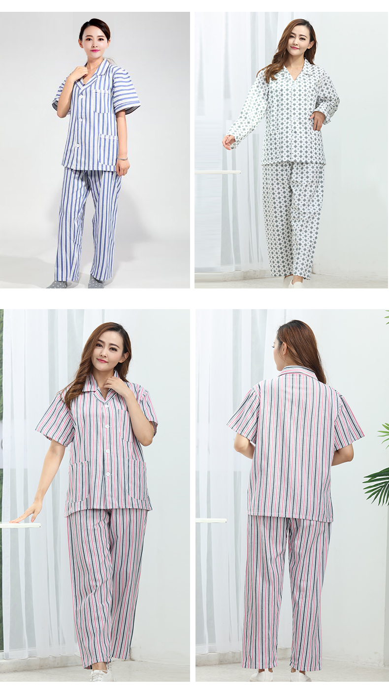 ILLNESS CLOTHING COTTON PAJAMAS FEMALE MALE LONG-SLEEVED PATIENT SUIT SUIT HOSPITAL PATIENT CLOTHING SHORT-SLEEVED PATIENT CLOTHING CARE CLOTHING